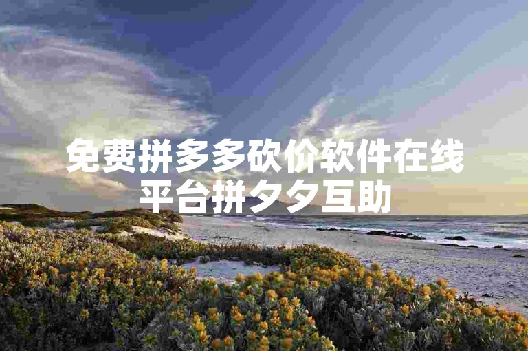 免费拼多多砍价软件在线平台拼夕夕互助