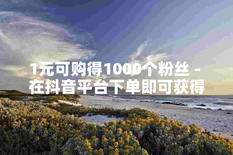 1元可购得1000个粉丝 - 在抖音平台下单即可获得50次点赞。