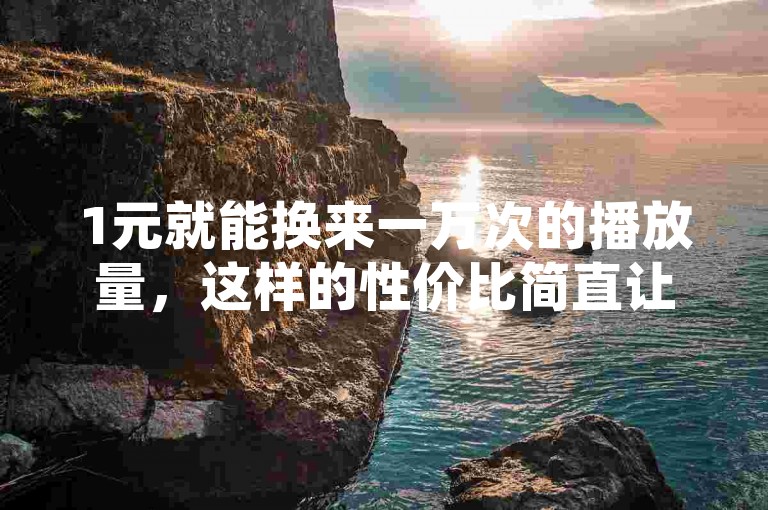 1元就能换来一万次的播放量，这样的性价比简直让人难以置信。