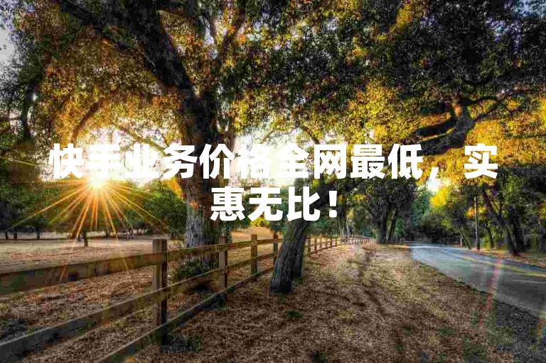 快手业务价格全网最低，实惠无比！