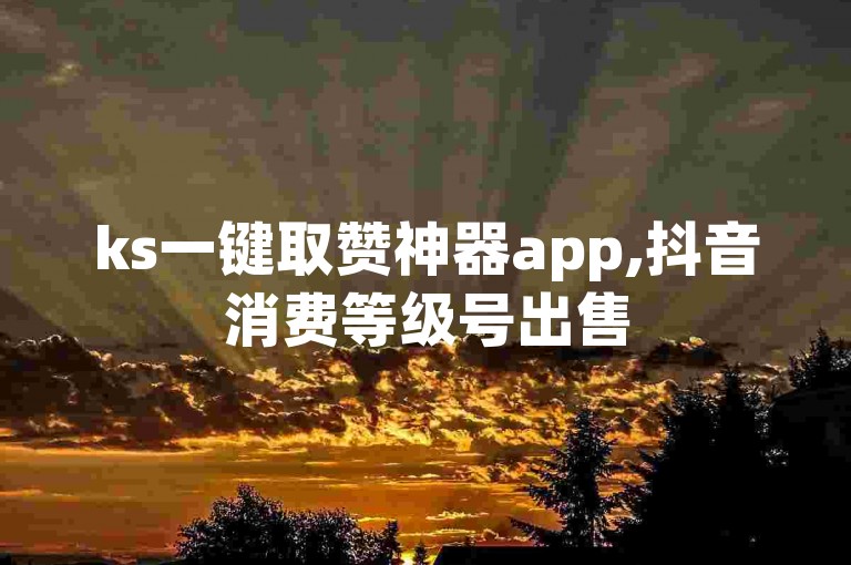 ks一键取赞神器app,抖音消费等级号出售