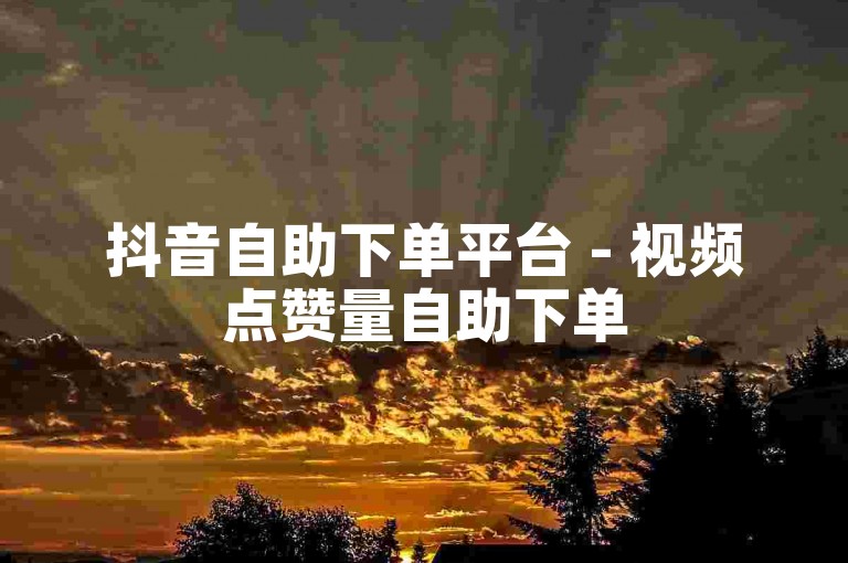 抖音自助下单平台 - 视频点赞量自助下单