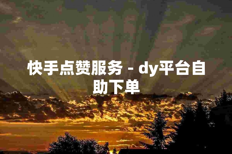快手点赞服务 - dy平台自助下单