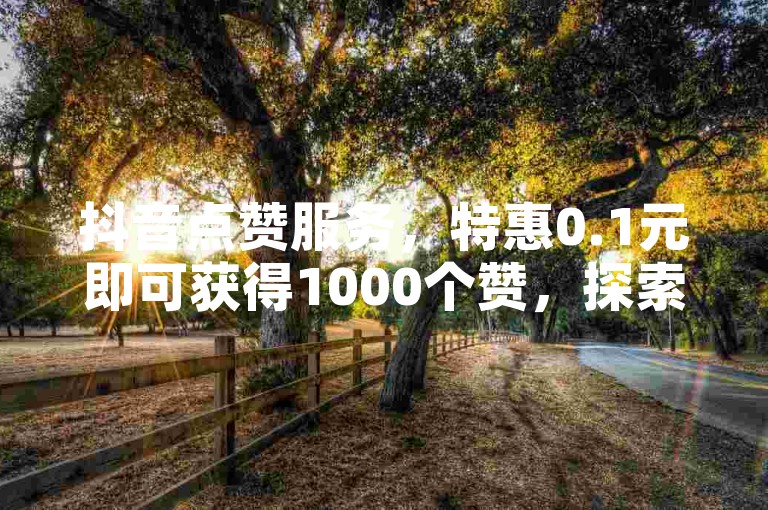 抖音点赞服务，特惠0.1元即可获得1000个赞，探索自助购买赞的多种平台选项。