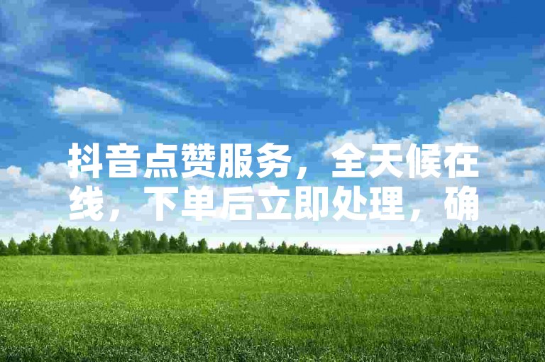 抖音点赞服务，全天候在线，下单后立即处理，确保快速到账。