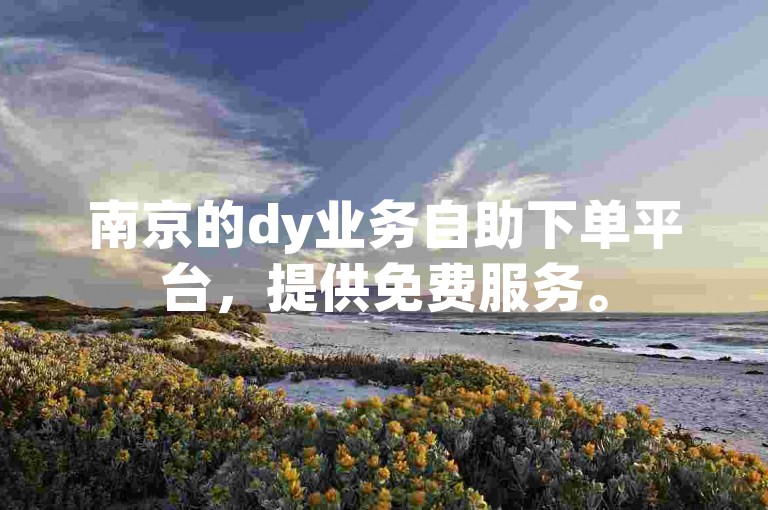南京的dy业务自助下单平台，提供免费服务。