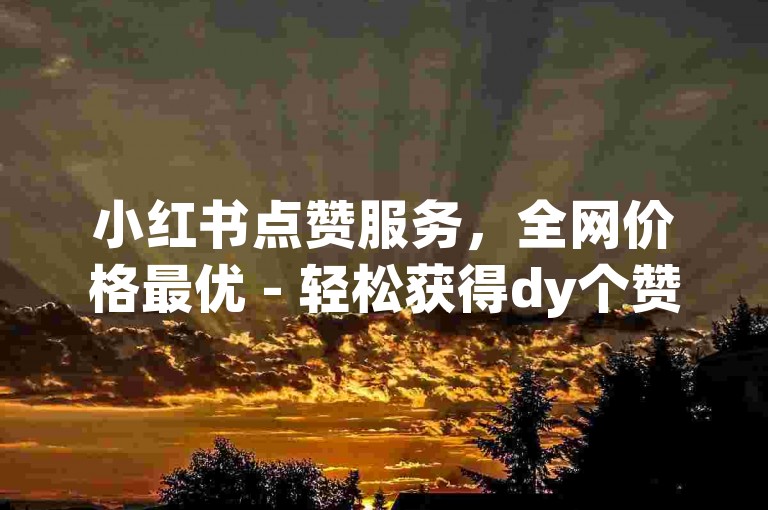 小红书点赞服务，全网价格最优 - 轻松获得dy个赞。