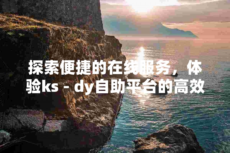 探索便捷的在线服务，体验ks - dy自助平台的高效下单流程。