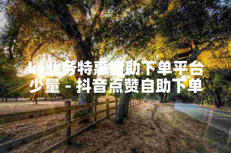 ks业务特惠自助下单平台少量 - 抖音点赞自助下单秒