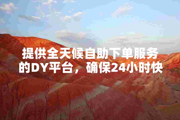 提供全天候自助下单服务的DY平台，确保24小时快速响应您的秒单业务需求。