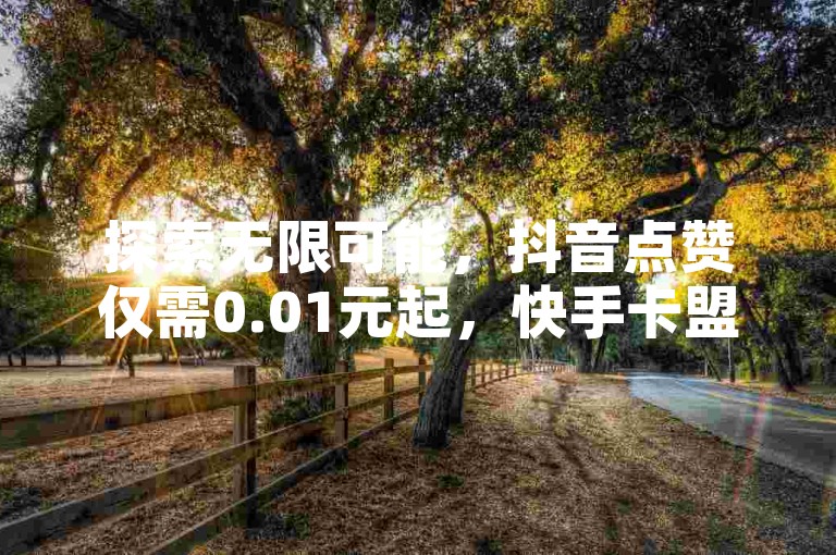 探索无限可能，抖音点赞仅需0.01元起，快手卡盟助力你的社交影响力飞跃新高度。