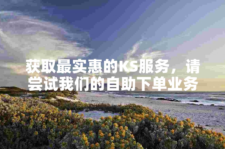 获取最实惠的KS服务，请尝试我们的自助下单业务，并下载安卓版应用程序。