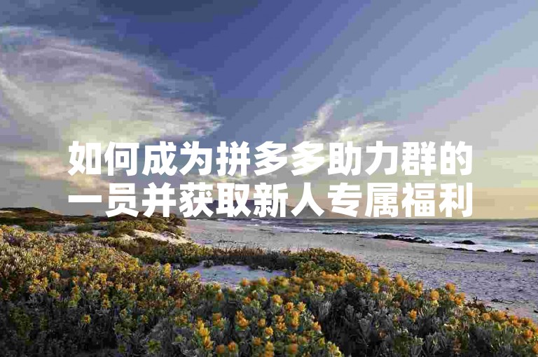 如何成为拼多多助力群的一员并获取新人专属福利？