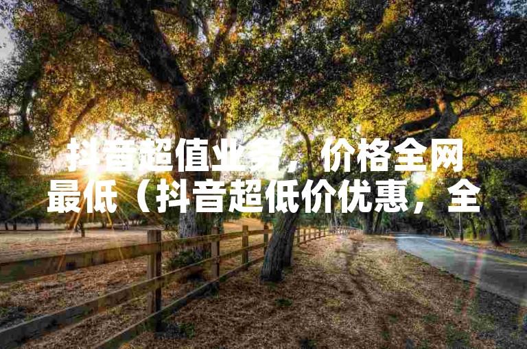 抖音超值业务，价格全网最低（抖音超低价优惠，全网最优惠）