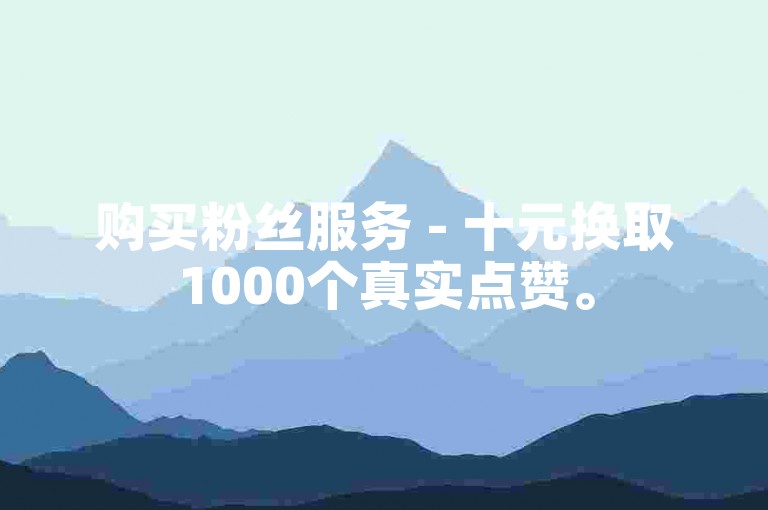 购买粉丝服务 - 十元换取1000个真实点赞。