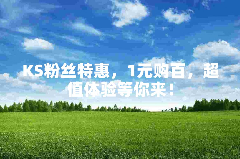 KS粉丝特惠，1元购百，超值体验等你来！