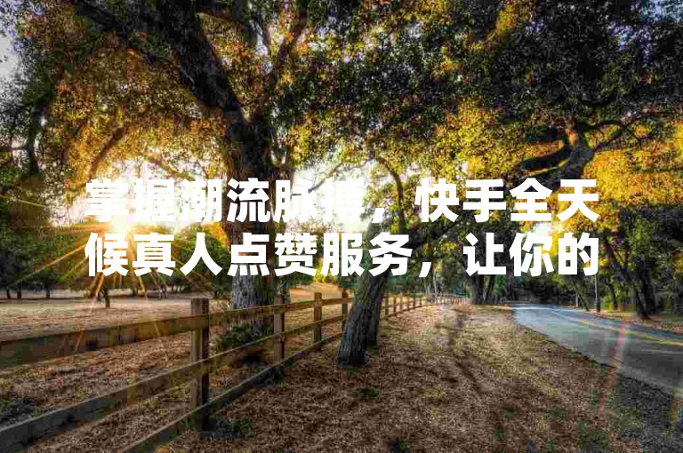 掌握潮流脉搏，快手全天候真人点赞服务，让你的作品迅速走红！