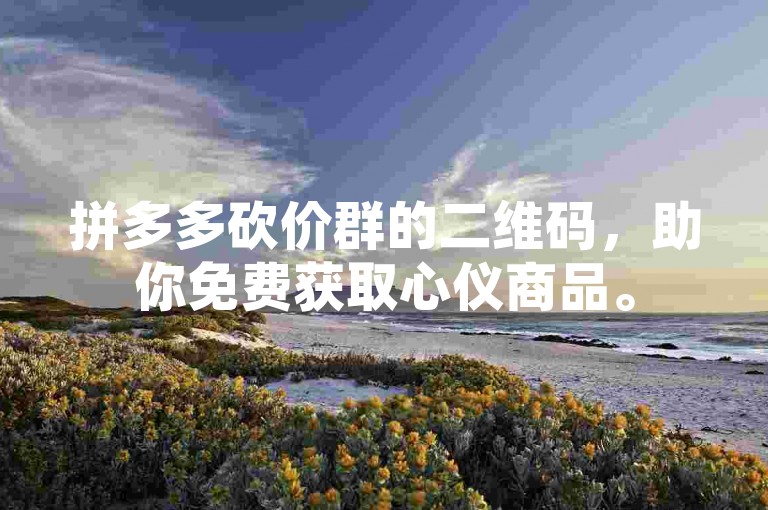 拼多多砍价群的二维码，助你免费获取心仪商品。