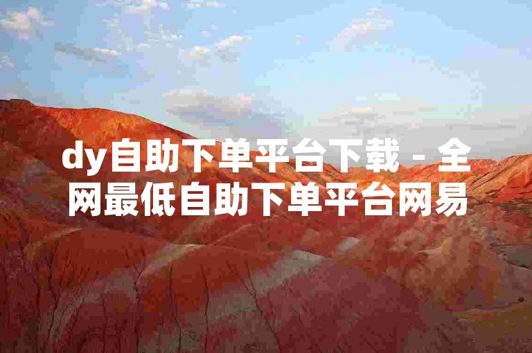 dy自助下单平台下载 - 全网最低自助下单平台网易云