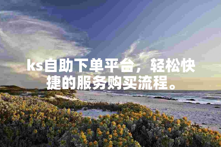 ks自助下单平台，轻松快捷的服务购买流程。