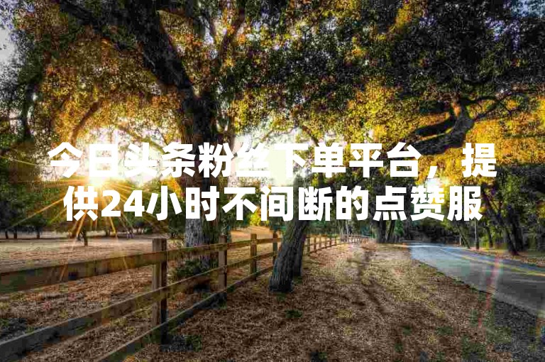 今日头条粉丝下单平台，提供24小时不间断的点赞服务。