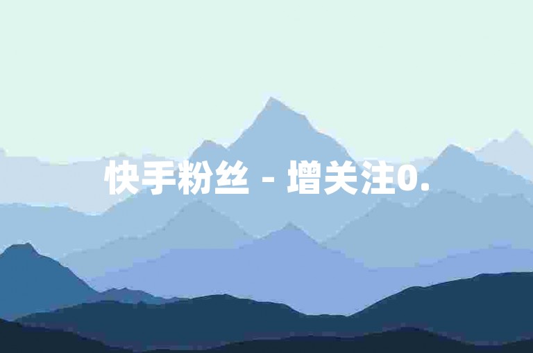 快手粉丝 - 增关注0.5元500个评论。