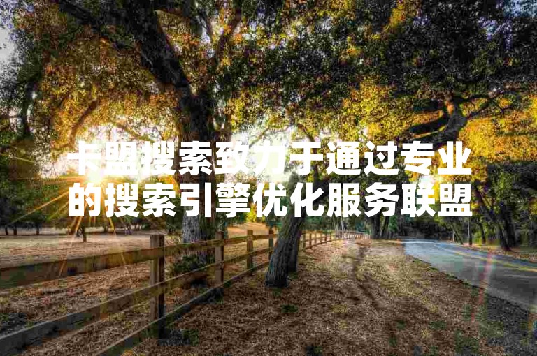 卡盟搜索致力于通过专业的搜索引擎优化服务联盟，帮助提升网站的在线可见度和排名。