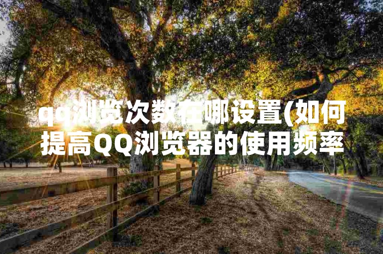 qq浏览次数在哪设置(如何提高QQ浏览器的使用频率)