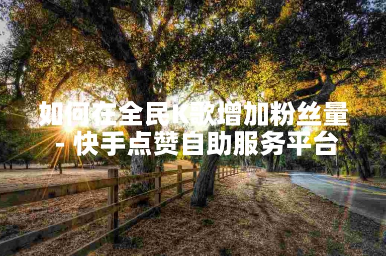 如何在全民K歌增加粉丝量 - 快手点赞自助服务平台在线下单网站。