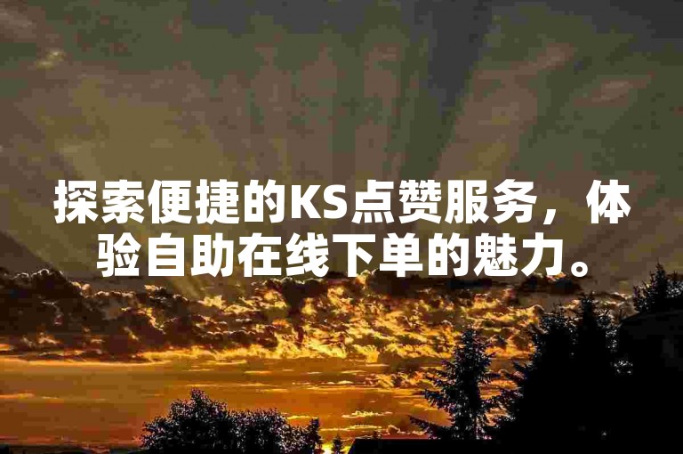 探索便捷的KS点赞服务，体验自助在线下单的魅力。