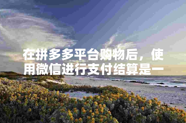 在拼多多平台购物后，使用微信进行支付结算是一种常见且真实的交易方式。