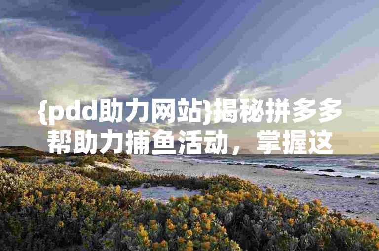 {pdd助力网站}揭秘拼多多帮助力捕鱼活动，掌握这些技巧轻松赢大奖！