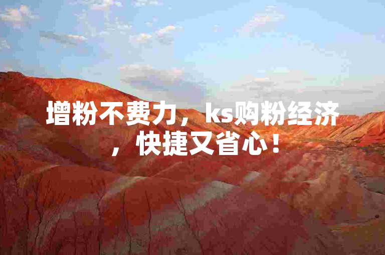 增粉不费力，ks购粉经济，快捷又省心！