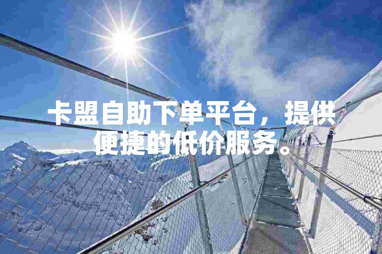 卡盟自助下单平台，提供便捷的低价服务。