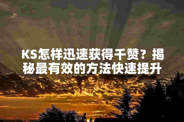 KS怎样迅速获得千赞？揭秘最有效的方法快速提升点赞量！