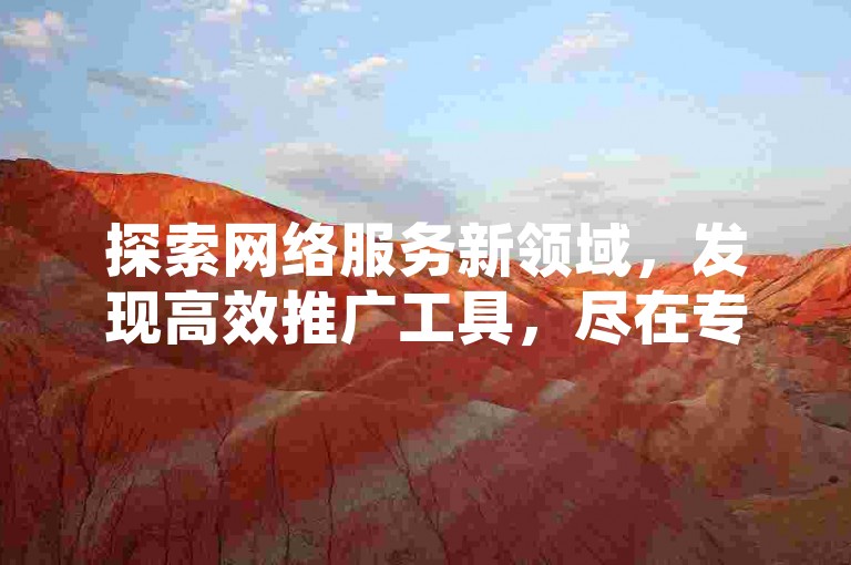 探索网络服务新领域，发现高效推广工具，尽在专业平台。