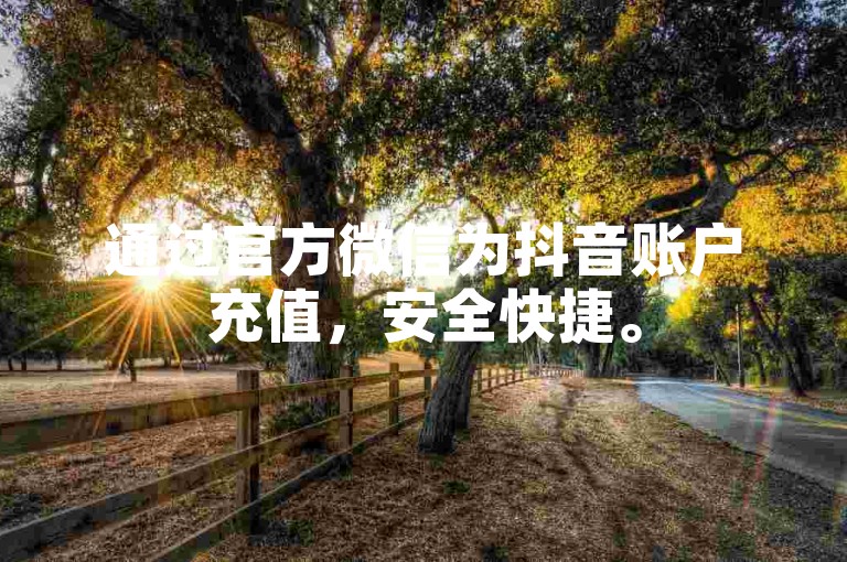 通过官方微信为抖音账户充值，安全快捷。