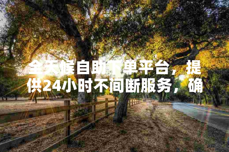 全天候自助下单平台，提供24小时不间断服务，确保您随时享受最优惠的价格。