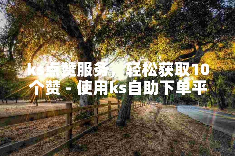 ks点赞服务，轻松获取10个赞 - 使用ks自助下单平台。