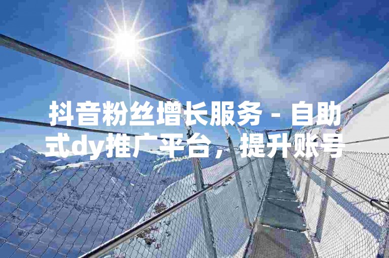 抖音粉丝增长服务 - 自助式dy推广平台，提升账号影响力。