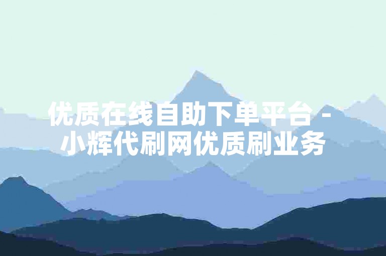 优质在线自助下单平台 - 小辉代刷网优质刷业务