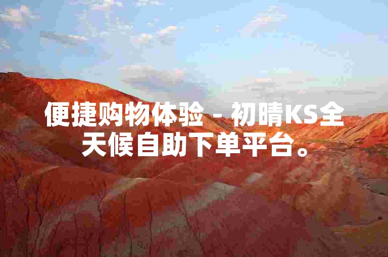 便捷购物体验 - 初晴KS全天候自助下单平台。