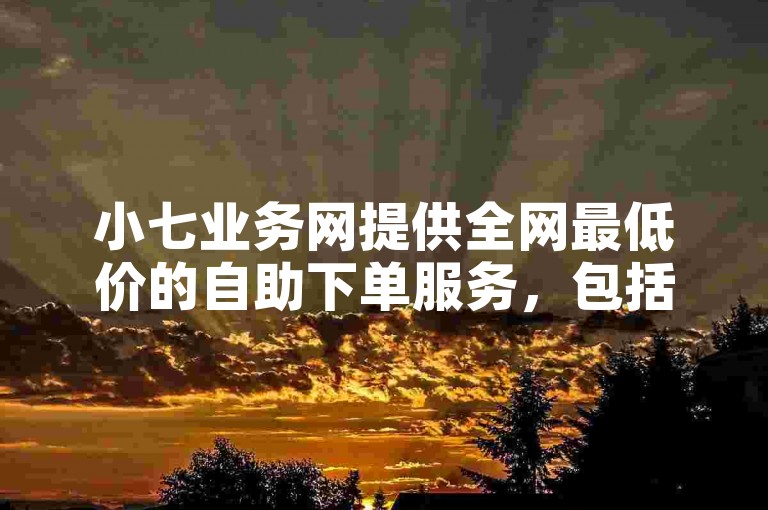 小七业务网提供全网最低价的自助下单服务，包括抖音免费安装等。