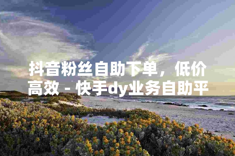 抖音粉丝自助下单，低价高效 - 快手dy业务自助平台。