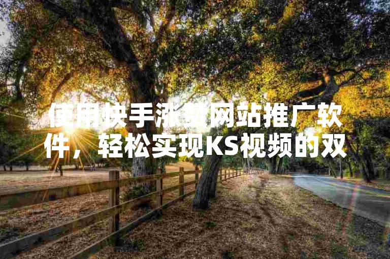 使用快手涨赞网站推广软件，轻松实现KS视频的双击点赞，无需担心同城不回的问题。