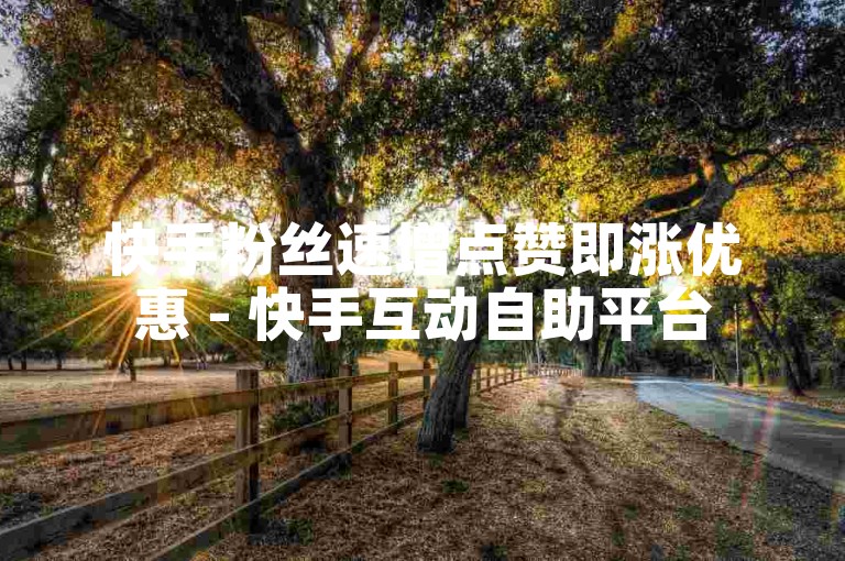 快手粉丝速增点赞即涨优惠 - 快手互动自助平台