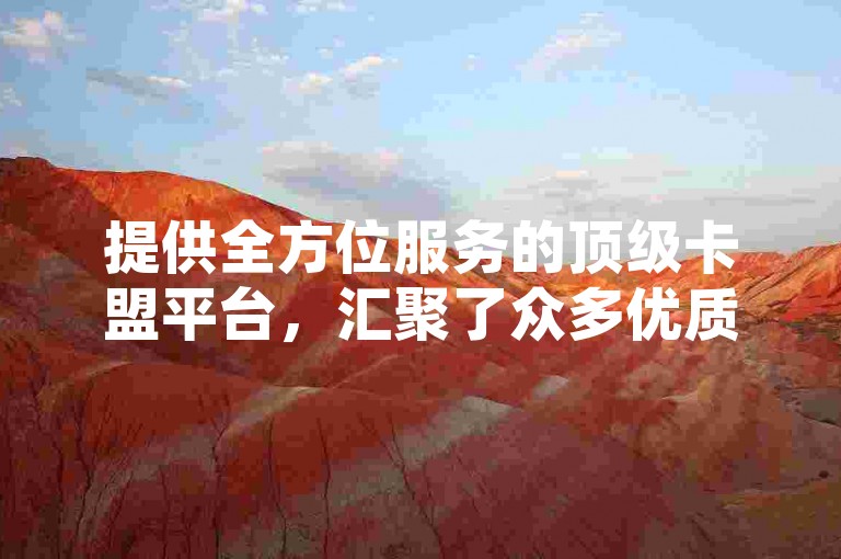 提供全方位服务的顶级卡盟平台，汇聚了众多优质联盟资源。