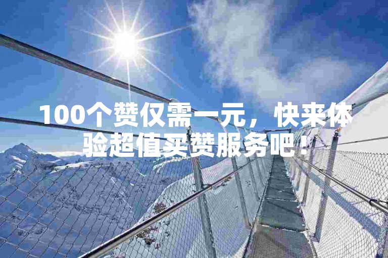 100个赞仅需一元，快来体验超值买赞服务吧！