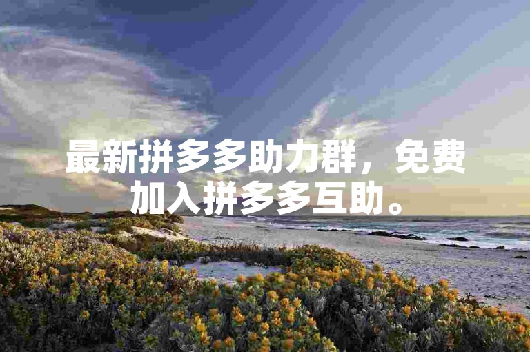 最新拼多多助力群，免费加入拼多多互助。