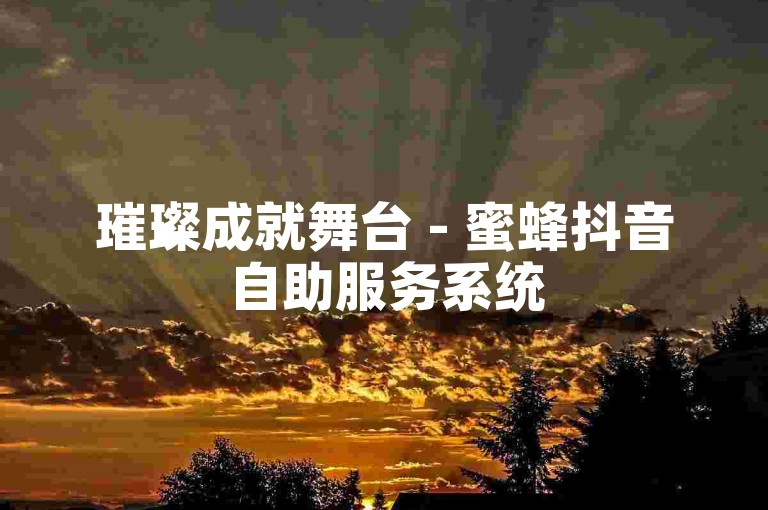 璀璨成就舞台 - 蜜蜂抖音自助服务系统